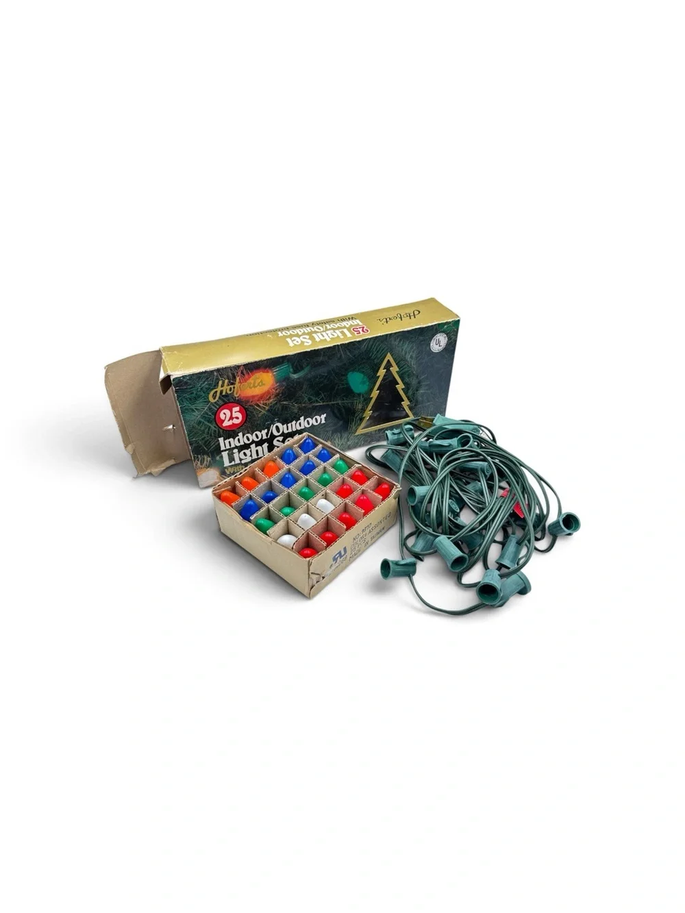 Vintage Hofert’s Tested 25 C7 Christmas Light Set Original Box Multicolor